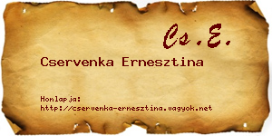 Cservenka Ernesztina névjegykártya